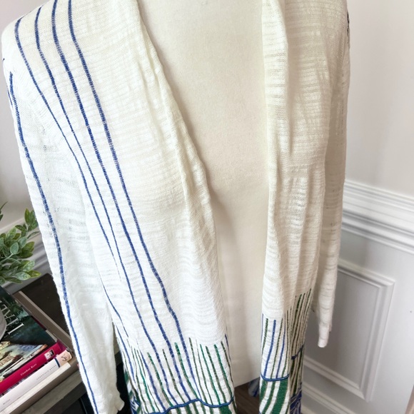 NIC + ZOE Lightweight Linen Blend Open Front Boho Duster Size L - Picture 9 of 13